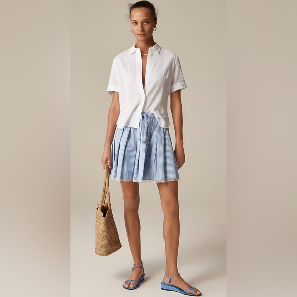 J.Crew Slim-fit button-up in cotton gauze in white
